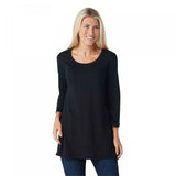 Isaac Mizrahi Live! Women's Essentials Pima Cotton Tunic Top with Long Side Slits