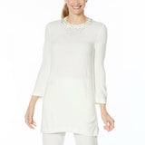 Antthony Plus Size Crystal Couture Tunic Sweater With Rhinestones