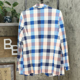DG2 by Diane Gilman Women's Stretch Crepe Blazer Jacket Buffalo Plaid XL
