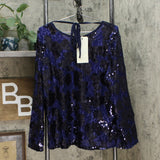 LaBellum by Hillary Scott Women's Sequin Bell Sleeve Blouse