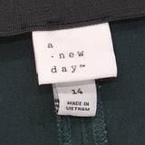 A New Day Women's Side Zip Ponte Knit High Rise Skinny Ankle Pants Dark Green 14