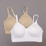 Rhonda Shear 2 Pack Mesh Back Detail Molded Cup Bras White/ Nude Plus 1X