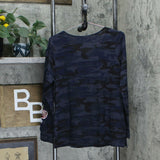 Belle by Kim Gravel Women's Embroidered Floral Camo Long-Sleeve Top