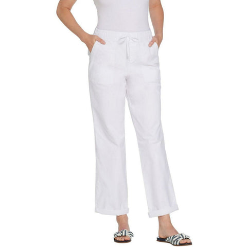 Martha Stewart Petite Stretch Canvas Pull-On Pants With Drawstring