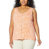IMAN Women's Plus Size Boho Chic Reversible Button Front Tank Top