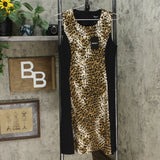 DKNY Women's Scuba Colorblock Animal Print Fit and Flare Dress