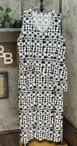 Comfort Code by Cuddl Duds Duds Jersey Knit Maxi Asymmetric Dress Batik Black XL