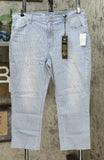 DG2 by Diane Gilman Women's Plus Size Classic Stretch Pinstripe Crop Jeans