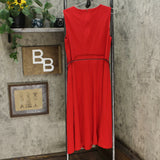 DKNY Women's Belted Seamed A-Line Midi Dress