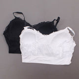 Rhonda Shear 2 Pack Lace Leisure Bras With Removable Pads Black/ White 2X