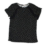 Elle Women's Ruffle Trim Polka Dot Blouse Top