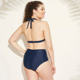 Kona Sol Women's Laser Cut Bikini Swim Bottom Navy XL