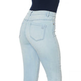 DG2 by Diane Gilman Women's Petite Virtual Stretch Layered Fringe Crop Jeans