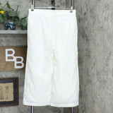 WynneLayers Women's Lined Eyelet Pull On Crop Pants Cloud White Medium