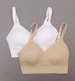 Rhonda Shear 2 Pack Mesh Back Detail Molded Cup Bra White Nude Small