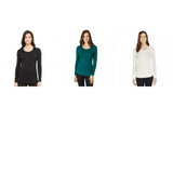 Warm Essentials by Cuddl Duds Women's Smooth Stretch Thermal Scoop Neck Top