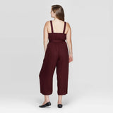 Xhilaration Women's Square Neck Sleeveless Tie Front Cropped Jumpsuit