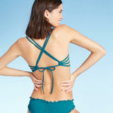 Shade & Shore Women's Push Up Strappy Side Detail Bikini Top