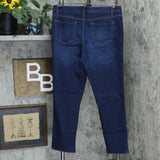 Denim & Co Women's Slim Straight Jeans With Hem Embroidery