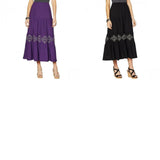 Antthony Women's Elda Collection Embroidered Tiered Maxi Skirt
