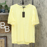 DG2 by Diane Gilman Women's Plus Size Balloon Sleeve Slub Knit T-Shirt