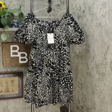 Who What Wear Women's Puff Short Sleeve Mini Babydoll Dress