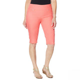 DG2 by Diane Gilman Classic Stretch Pull On Bermuda Shorts Coral Petite 2X
