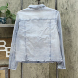 DG2 by Diane Gilman Women's Frayed Hem Denim Jacket