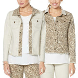DG2 by Diane Gilman Women's Plus Size Reversible Twill Denim Jacket