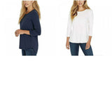 Kirkland Signature Women's 3/4 Sleeve Slub Knit T-Shirt