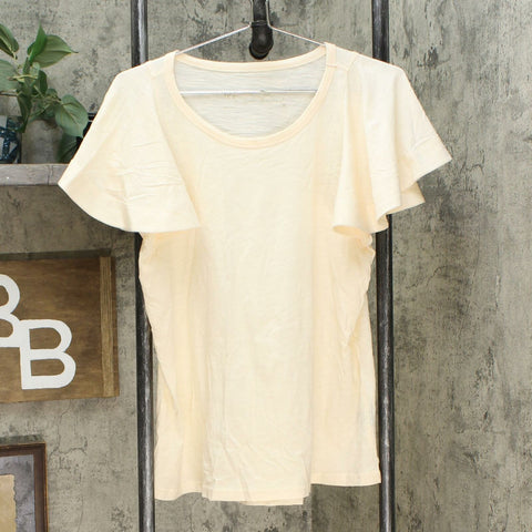 DG2 by Diane Gilman Women's Flutter Sleeve T-Shirt Cream Medium