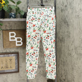 MOTTO Fearless Faux Button Front Stretch Raw Hem Jeans Botanical Floral 6