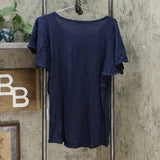 DG2 by Diane Gilman Women's Plus Size Flutter Sleeve T-Shirt