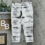 DG2 by Diane Gilman Women's Petite Classic Stretch Tie Dye Straight Cropped Jeans
