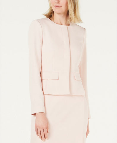 Calvin Klein Women's Twill Collarless Peplum Jacket . S92J2559 Pink 10