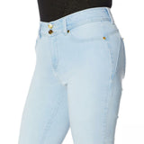 IMAN Women's City Chic 360 Slimming Crop Jeans With Crochet Lace Detail