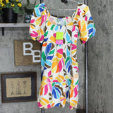 Private Label Women's Botanical Print Puff Sleeve Mini Dress