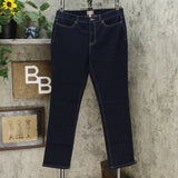 MOTTO Women's Stretch Denim 5 Pocket Straight Leg Jeans Midnight Wash 16