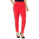IMAN Women's Global Chic Ankle Pants With Pockets Red Large