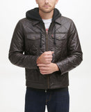 Levi's Men's Faux Leather Quilted Trucker Jacket