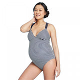 Isabel Maternity by Ingrid & Isabel Striped Knot Back One Piece Swimsuit