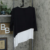 Alfani Petite Colorblocked Asymmetric Knit Tunic Top