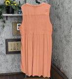 Knox Rose Plus Size Sleeveless Smocked Button-Down Dress 83895508 Brown 2X