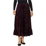 Linea by Louis Dell'Olio Plus Size Crushed Velvet Pull On Maxi Skirt