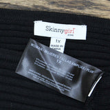 Skinnygirl Plus Size Casey Boatneck Rib Knit Sweater Black 1X