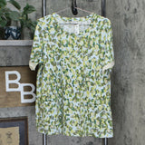 LOGO by Lori Goldstein Plus Printed Cotton Modal Top With Sleeve Detail