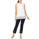 DG2 by Diane Gilman Women's Crochet Trim Tank Top Ivory XL