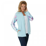 Denim & Co. Women's Active Bomber Jacket With Print Detail