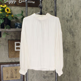 Prologue Women's Long Sleeve High Neck Mixed Media Blouse