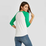 Disney Women's St. Patrick's Day Mickey Mouse Raglan 3/4 Sleeve Graphic T-Shirt